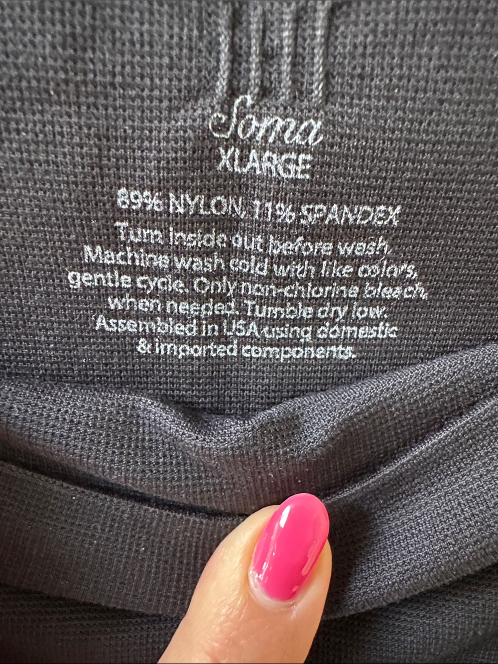 Soma Women’s Black Leggings size XL - Picture 2 of 5